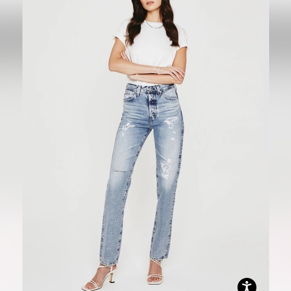 NWT AG Alexxis Vapor Wash Straight Leg High Rise Vintage Fit Denim in Breeze - Picture 1 of 5